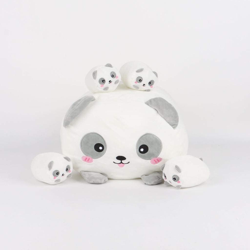 Kind Mutter Shiba Inu Panda Plüschtiere Mama und vier Babys Niedliche Mädchengeschenke