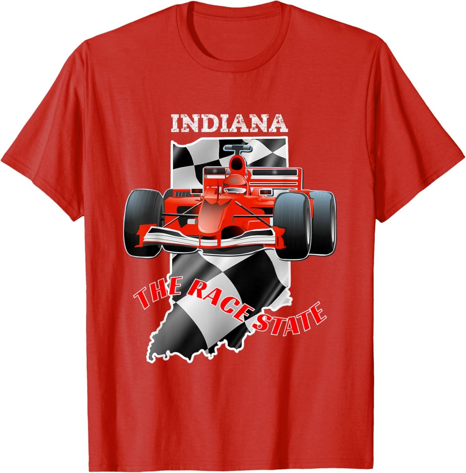 Indianapolis Indiana the Race State Checkered Flag T-Shirt S