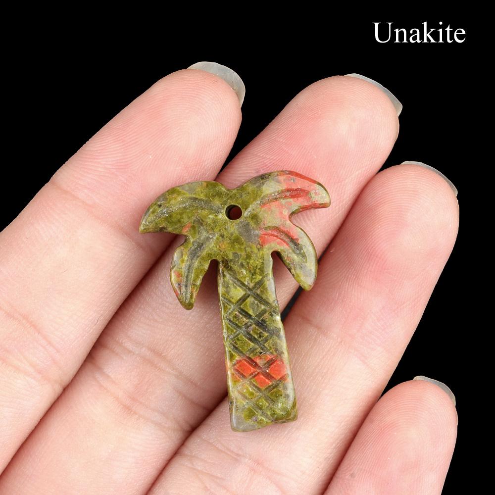 

1шт Рейки Исцеляющий Кристалл Кулон, Натуральный Камень Драгоценный Камень Выгравированы Кокосовая Пальма Подвески для DIY Ожерелье Брелок Аксессуары, Женщины Мужчины Изготовление Ювелирных Изделий 1Pc/28×18-22mm