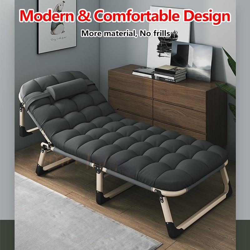 Portable Single Bed 75cm Wide Surface Lightweight Foldable Bed Office Afternoon Nap Recliner