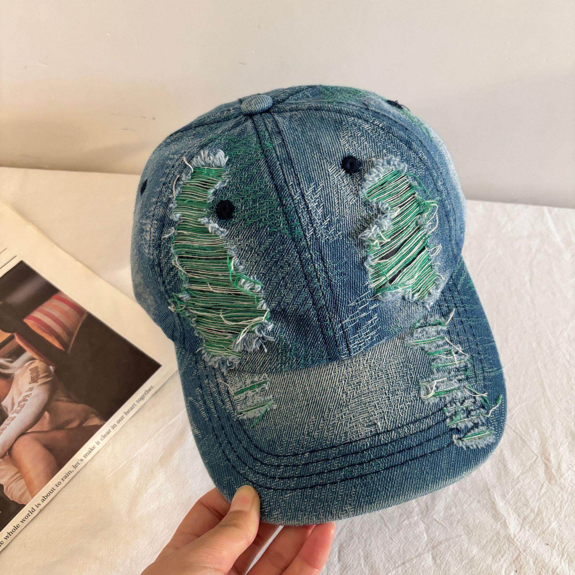 

Четыре сезона Лицо Маленькая Повседневная Универсальная Кепка Модная Мужская Мода Потертая Старая Рваная Бейсболка Детская M（56-58cm）