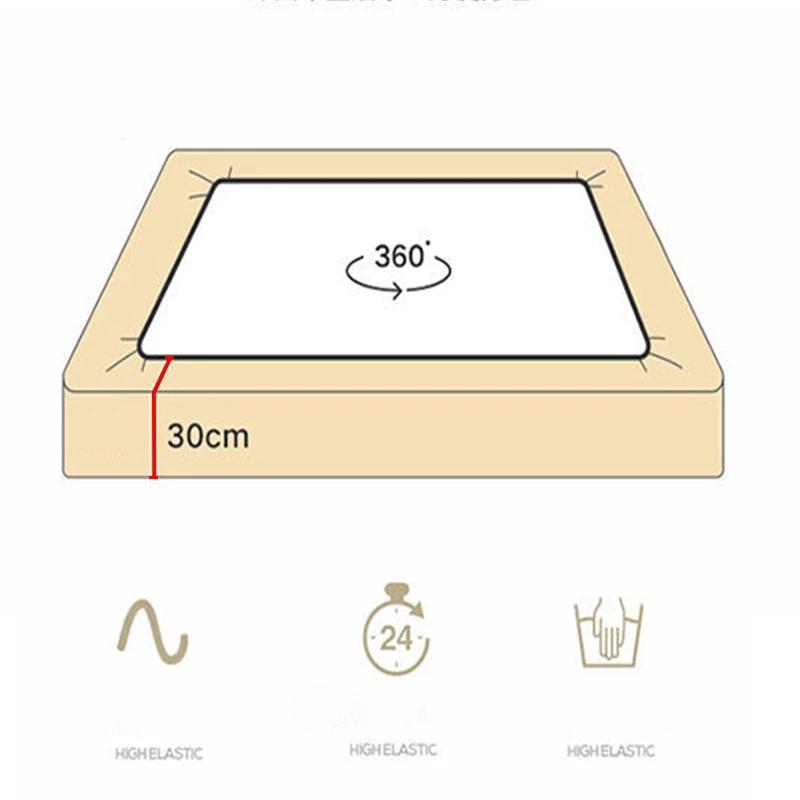 Soft Velvet Fitted Sheet with Elastic Bands Non Slip Adjustable Mattress Covers for Single Double King Queen Bed 160x200cm