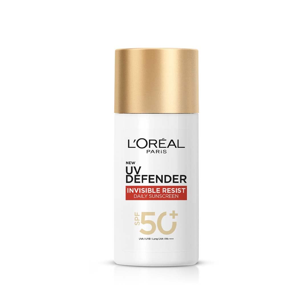 L Oreal Paris UV Defender Invisible Resist Daily Sunscreen Spf50+ Pa++++ 50ml |Skin Lightweight, Waterproof, Sweatproof & Protects