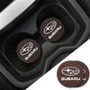 2Pcs Car Coaster PVC Logo Water Cup Pad Anti Slip Mat Accessories For Subaru STI WRX Forester Impreza Legacy Outback BRZ Tribeca