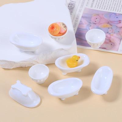 Resin DIY Cartoon Bathtub Accessories - Cream Glue Handmade Miniature Decorative Ornaments