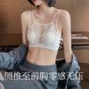 Underwear women's big breasts show small steel rings, ultra-thin cat claw cup, sexy new lace back bra cover summer