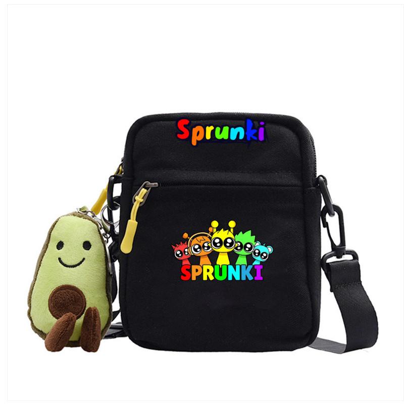 Sprunki Cartoon Rhythm Box Mini Crossbody Bag Canvas Street Fashion For Girls And Teens
