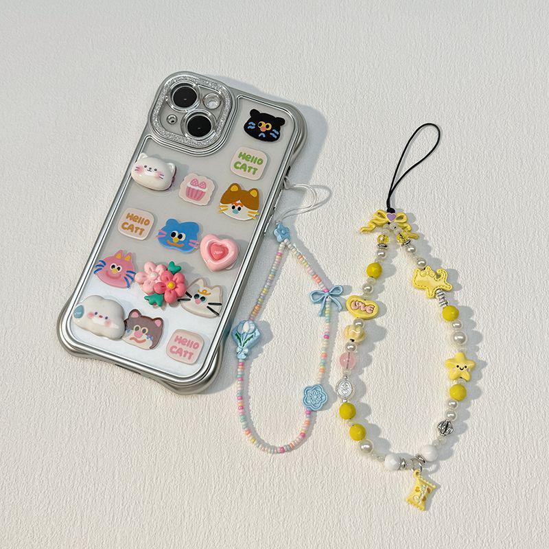 

Colorful Tulip Fairy Phone Charm: Sweet Beaded Anti-Loss Lanyard Strap