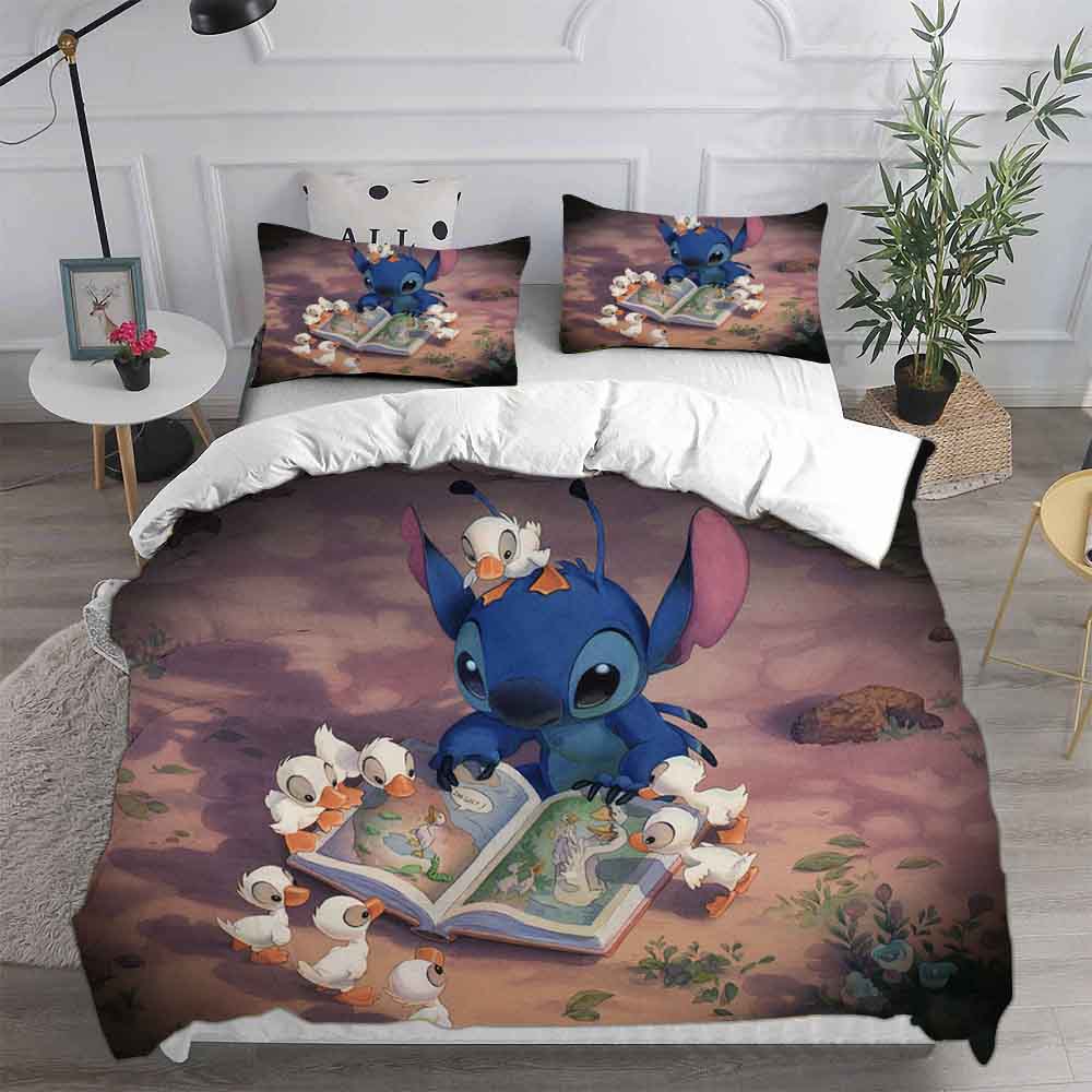 Lilo&Stitch Bedding Sets Cartoon Comforter Quilt Bed Cover Duvet Cover Pillow Case 2-3 Pieces Sets Kids Adult Bedroom Decor