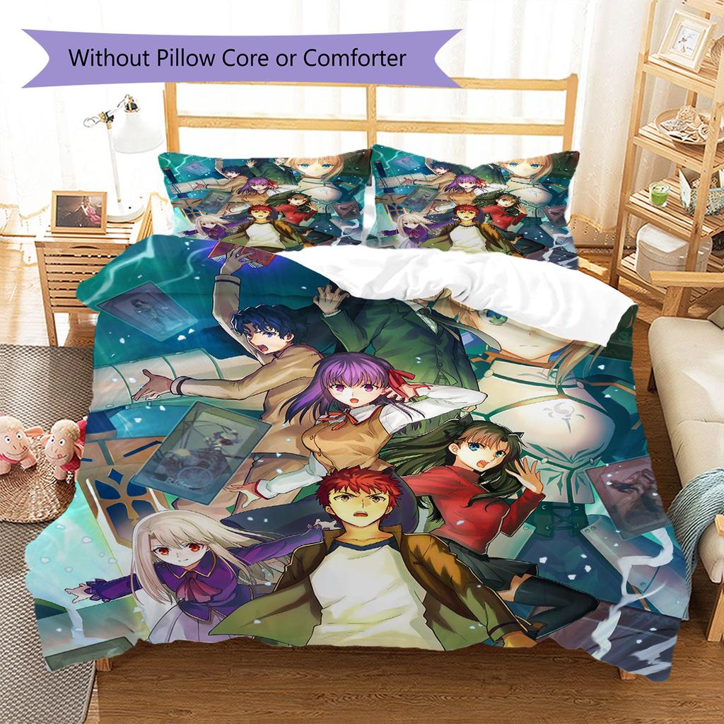 Fate Pattern Bedding Quilt Set Quilt Cover Pillowcase Home Decoration Birthday Gift (1 * duvet cover + 2 * pillowcase, without core)