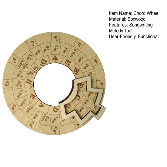 Wooden Chord Wheel Circular Melody Tool Fifths Wheel Music Learning