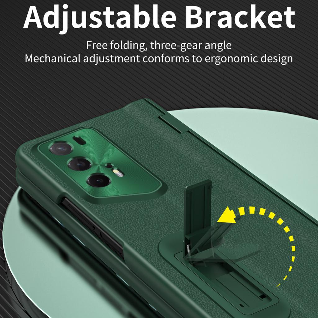 For Honor Magic V2 RSR Porsche Design Case Hinge Protection Leather+PC Phone Cover with Tempered Glass Film