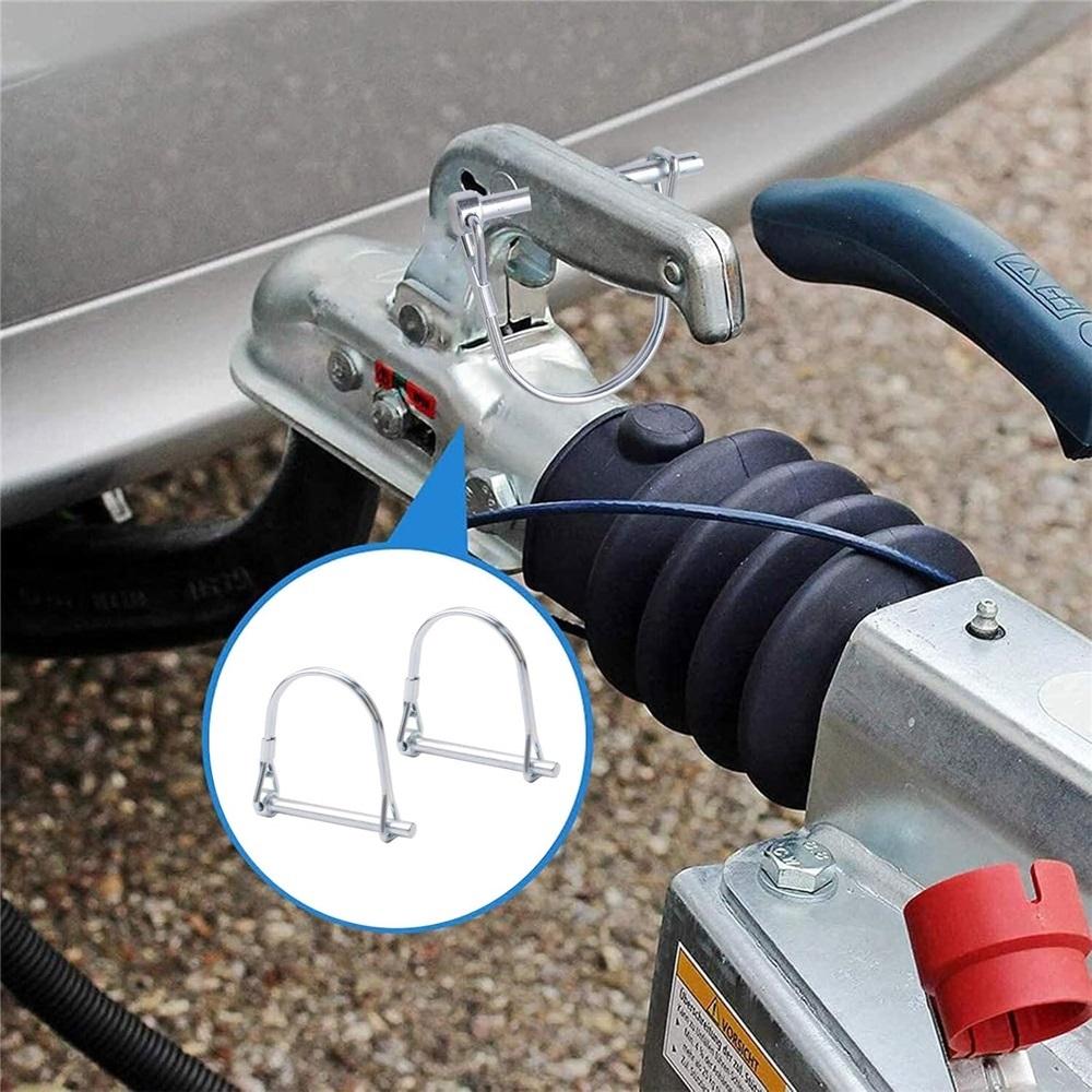 10Pcs Wire Lock Pin, Carbon Steel Shaft Locking Pin, Round Loop Wire Lock Pin for Track Farm Lawn(6*50)