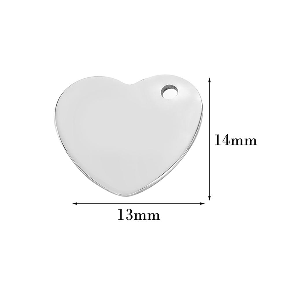 20Pcs/lot Stainless Steel Heart Charm Stamping Blank Pendant DIY Jewelry Making For necklace or Bracelet or Anklet