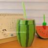 Kreativ Mit Deckel Wassermelonenförmiger Becher Langlebige Plastik-Trinkbecher Wiederverwendbar Cartoon-Frucht-Partybecher Trinkgeschirr