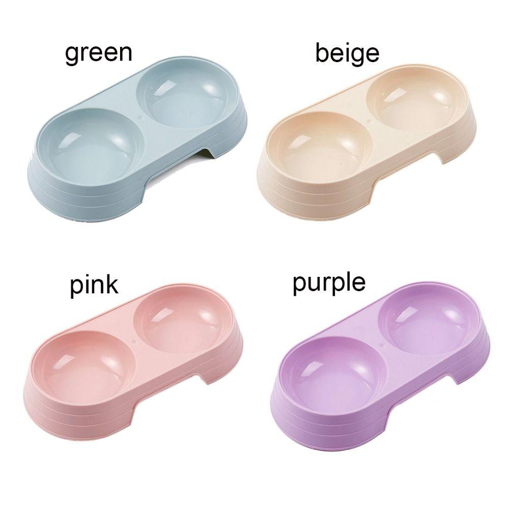 Pet Accessories Candy Color Dog Food Tray Cat Double Bowl Cat Feeding Bowl Cat Drinking Bowl