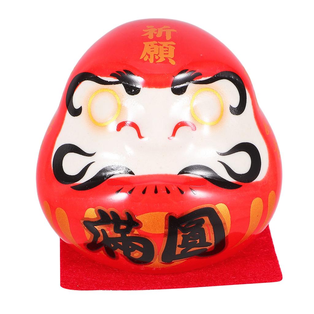 Ceramic Decor Miniature Japanese Luck Symbol for Desk Car Interior Prosperity Safety Energy Positive Decoration