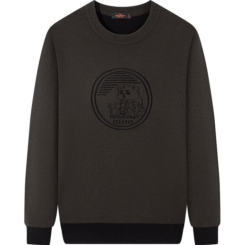 Septwolves Mr. Q Men's Wool & Cashmere Blend Round Neck Sweater