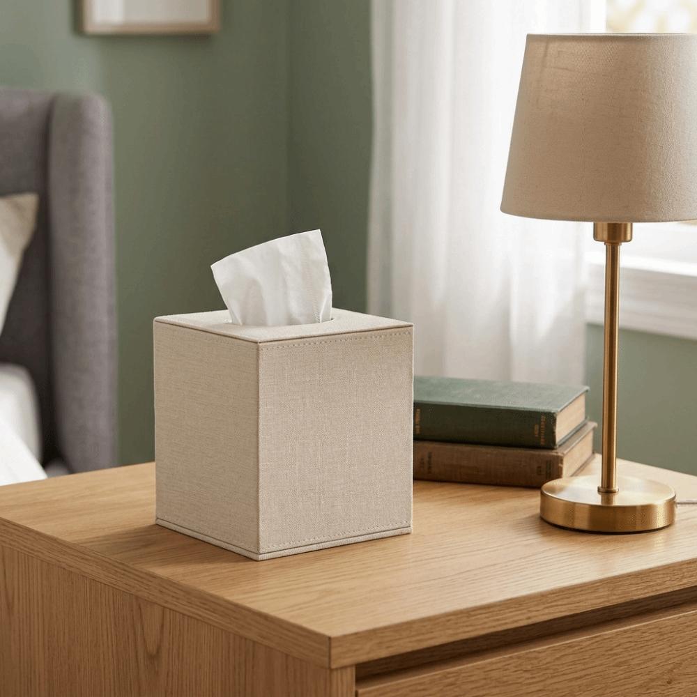 Light Luxury Square Tissue Holder Magnetic Bottom Decorative Napkin Holder Tissue Box Living Room