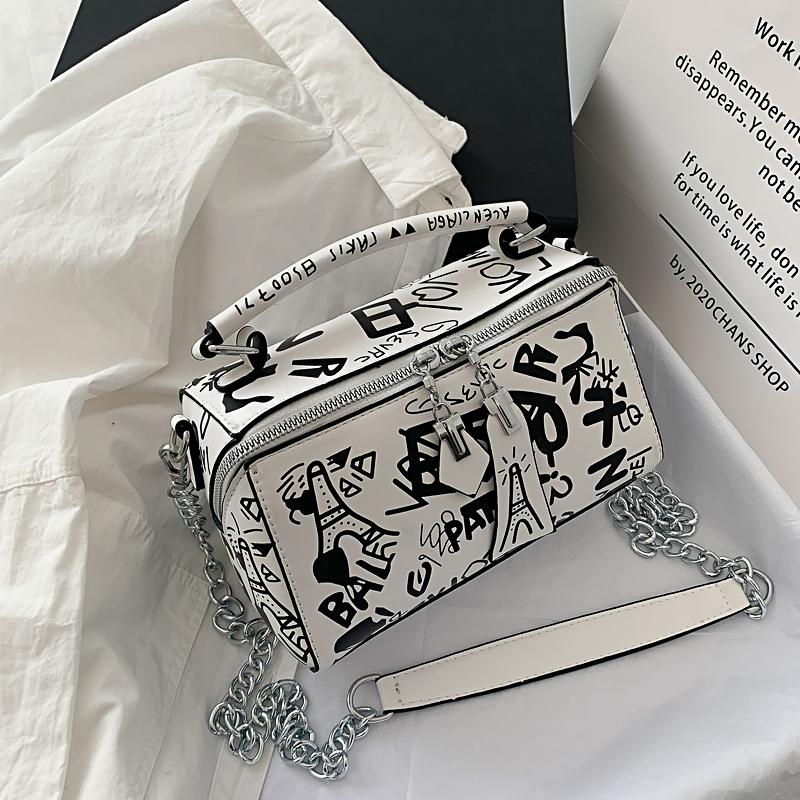 Women Graffiti Handbags Shoulder Bags Women Bag 2024 Luxury Design Women Leather Handbags and Purse Fashion Crossbody Bags For
