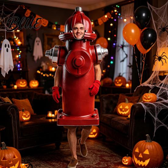 Kids Hydrant Costume for Adults and Kids Realistic Cosplay Character Performance Wear Apparel Hooded Dress-Up Outfit Halloween Festival Parties