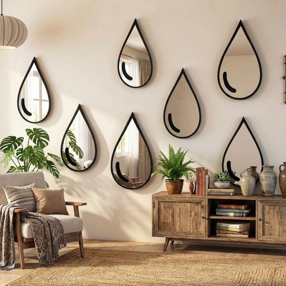 3Pcs Self-Adhesive Acrylic Mirror Wall Stickers Wall Mount Wall Decals  Bedroom Decor