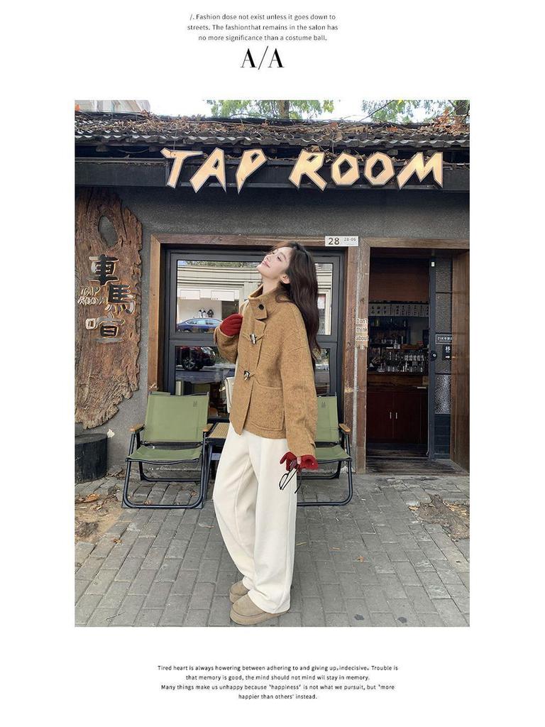 Trendy Woolen Coat: Thick, Warm, Loose-Fit for Autumn/Winter