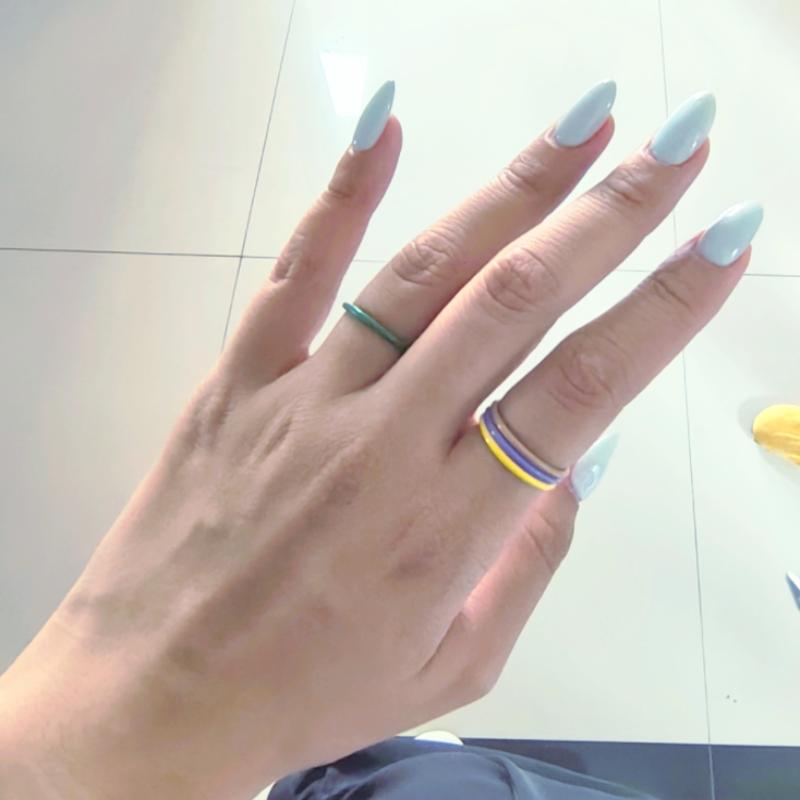 Set da 7 Pezzi Moda Colorato Smalto Goccia Anello Ultra-Fine Per Donne Ragazze Festa Gioielli Charme Personalizzati di Alta Qualità Regalo