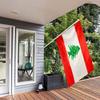 3x5FT Kreatywna naklejka na samochód z flagą Libanu Poliestrowa flaga do powieszenia wewnątrz i na zewnątrz 90*150cm Republika Libańska Flaga Lubnanu