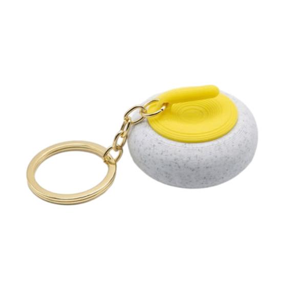 

Keychain Pendant Sports Style Imitation 3D Printed Curling Keyring Ice Sports Key Holder Backpack Accessory жовтий