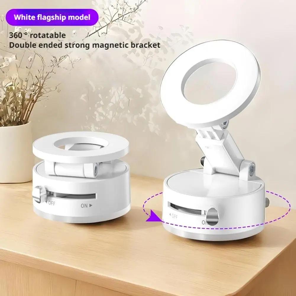360° Dönebilen Vakumlu Manyetik Vantuzlu Telefon Tutucu, Katlanabilir, Eller Serbest Kullanım İmkanı Sunan Manyetik Cep Telefonu Tutucu (Araba/Spor Salonu/Ayna/Pürüzsüz Yüzeyler İçin)