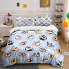 3pcs Cartoon Dogs with Bone Pattern Duvet Cover Set Digital Print Colorful Polyester Bedding with Zipper Closur for Kids Gifts