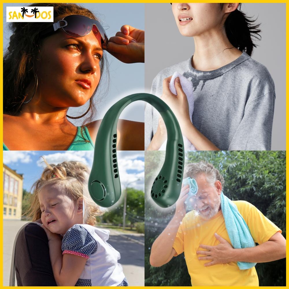 Neck fan mini cooling fan sports portable green small