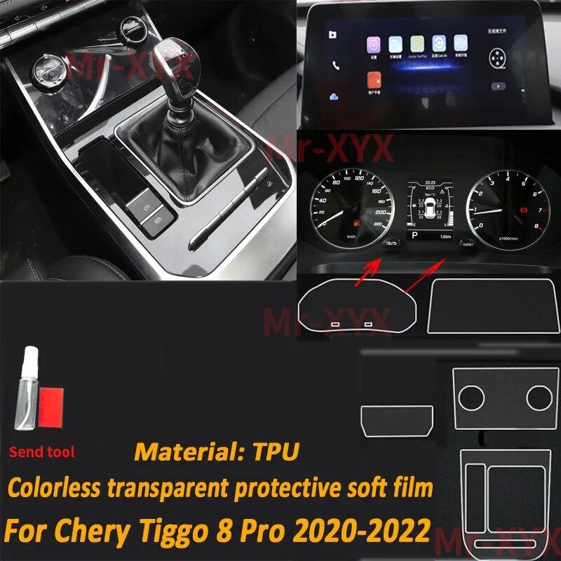 TPU Gearbox Panel Film Dashboard Protective Sticker Interior Anti-Scratch Car Accessories For Chery Tiggo 8 Pro Max 2022