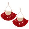 Gprince European Fashion Fan-shaped Gothic Tassel Earrings Ear Drops Women Jewelry Red