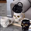 1 STÜCK 600 ML Halloween-Totenkopf-Tasse mit Henkel, deckelloser Keramikbecher, lustige Wasser-, Bier-, Milch-, Mokka-Tasse, kreativer Modellierbecher