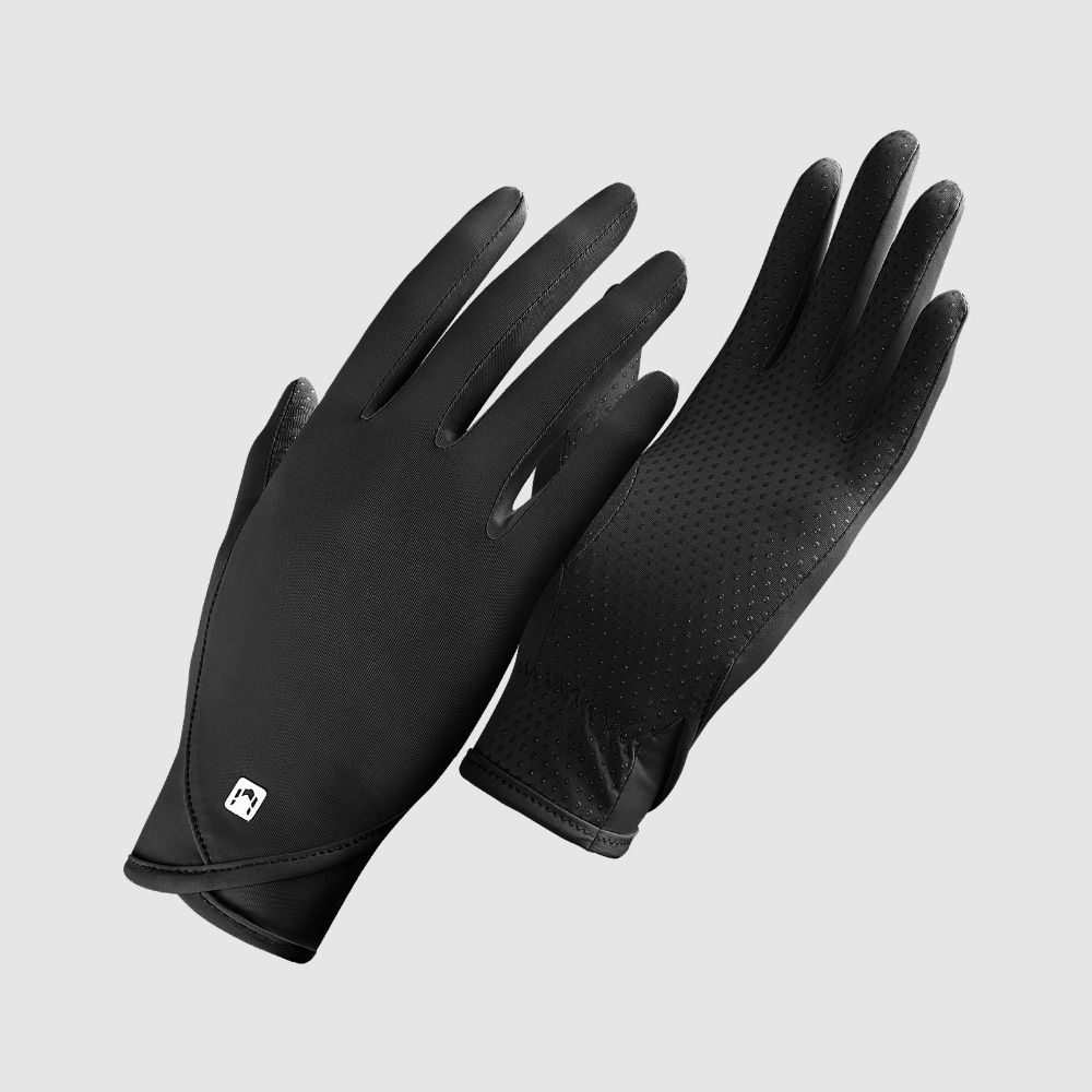 

Солнцезащитные перчатки с охлаждающим эффектом, летние и весенние перчатки из ледяного шелка, модные перчатки для велоспорта и вождения, для улицы чёрный