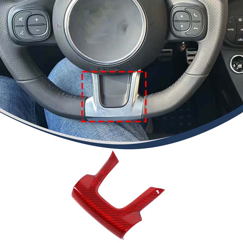 

Real Carbon Fiber Car Steering Wheel Bottom Cover Trim For Abarth 595 695 2017-2025 Auto Steering Wheel Decoration Accessories