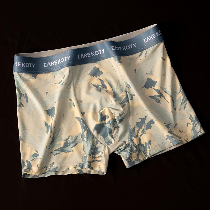 

CAREKOTY Мужские модальные антибактериальные боксеры-брифы средней посадки в стиле Мори - Удобная одежда для осени/зимы XL серый/зелёный