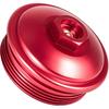Fuel Filter Cap For Ford 6.0L Powerstroke Diesel 2003-2007 F250 F350 F450 F550 F650 F750 Excursion E150 E250 E350 E450 Billet Aluminum (Red)