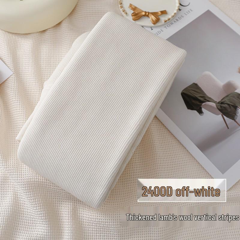 Women's High-Waist Cotton Leggings - Thick, Velvet-Lined, Stirrup Tights In Milk White & Beige for Autumn/Winter