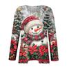 Women's Fashionable Casual Long Sleeved Plus Size  Print Top Plus Size Floral Print Top