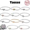Original 925% Silver Fashionable Round Heart Snake Bone Bracelet for Women DIY Luxury Jewelry Gift Making