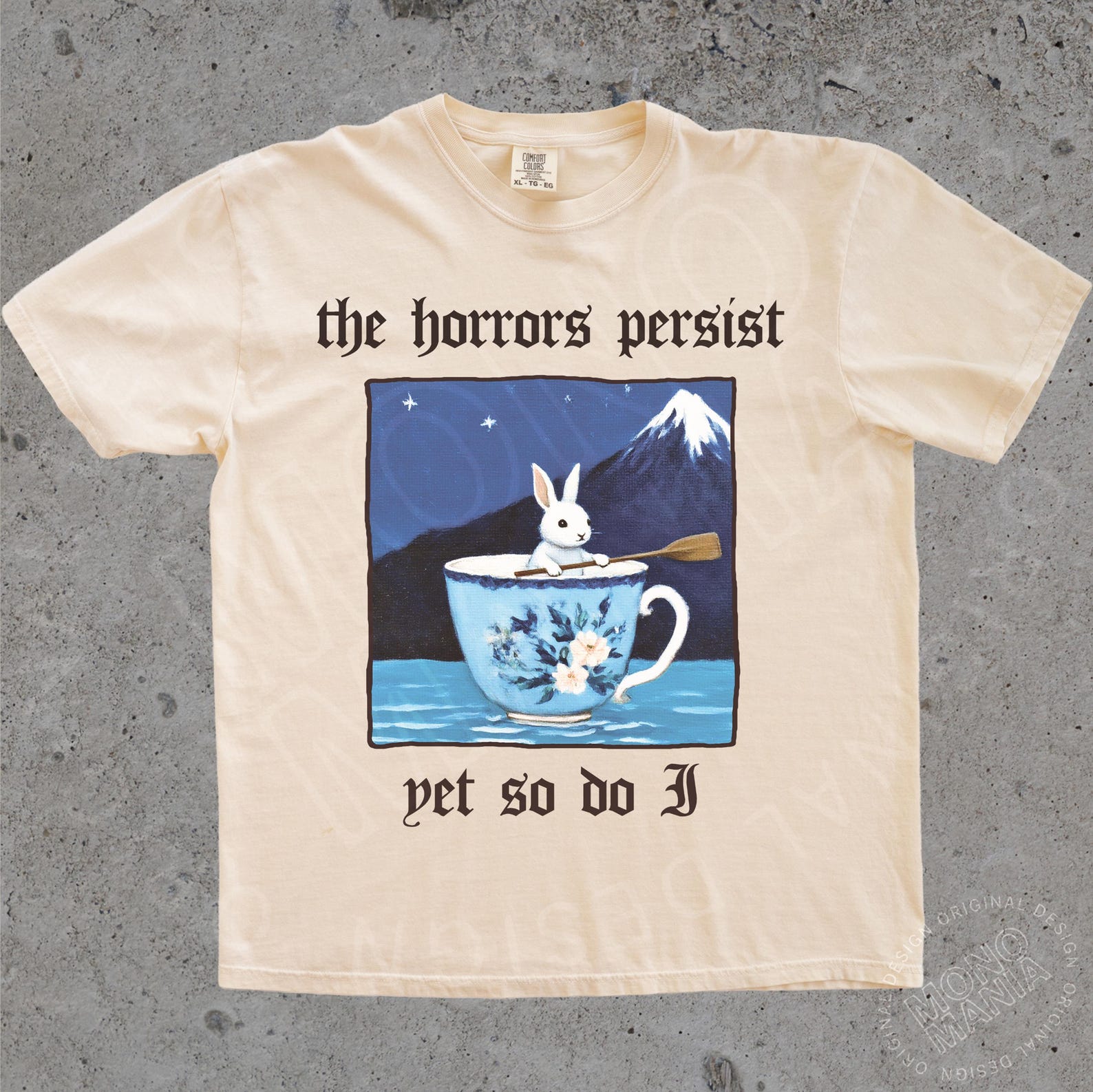 The Horrors Persist But So Do I, Cute bunny teacup shirt tshirt, cute but feral, cute but deadly 3XL