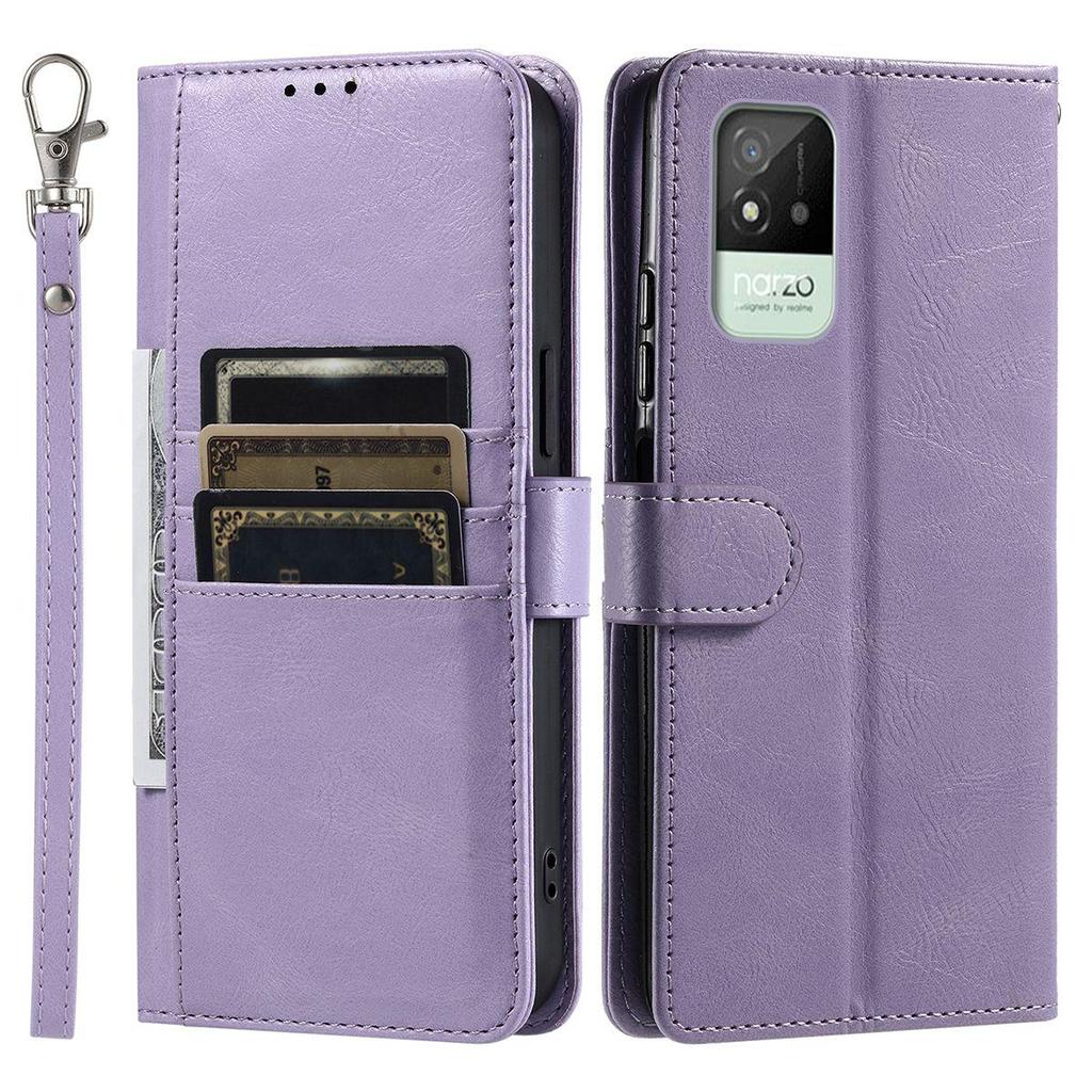 Cover for Realme Narzo 50i Retro PU Leather Flip Wallet Phone Case Multi Card Slots