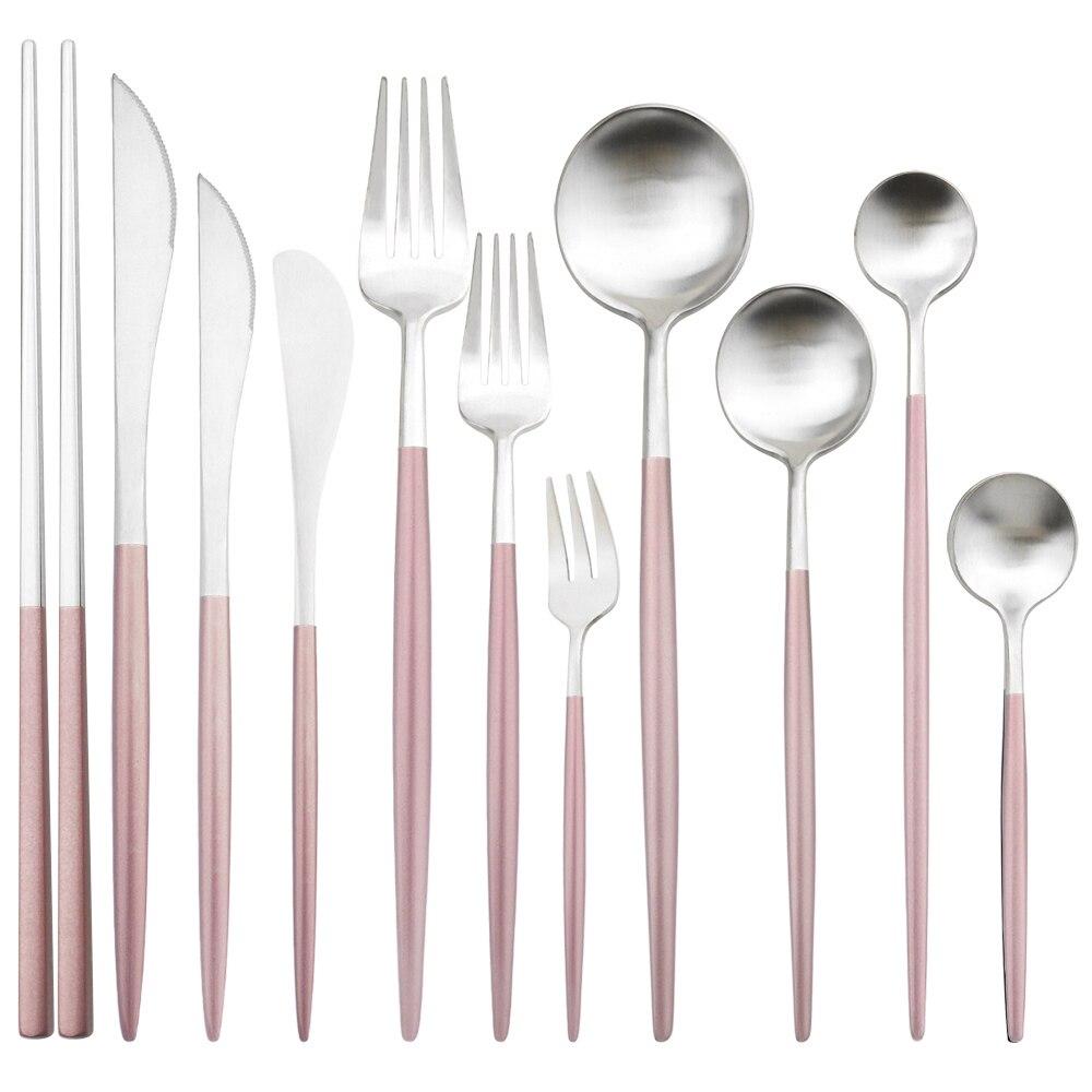 11 Pcs Black Gold Stainless Steel Tableware Cutlery Set 304 Spoon Knife Fork Flatware Set Silverware Kitchen Home Dinnerware Set