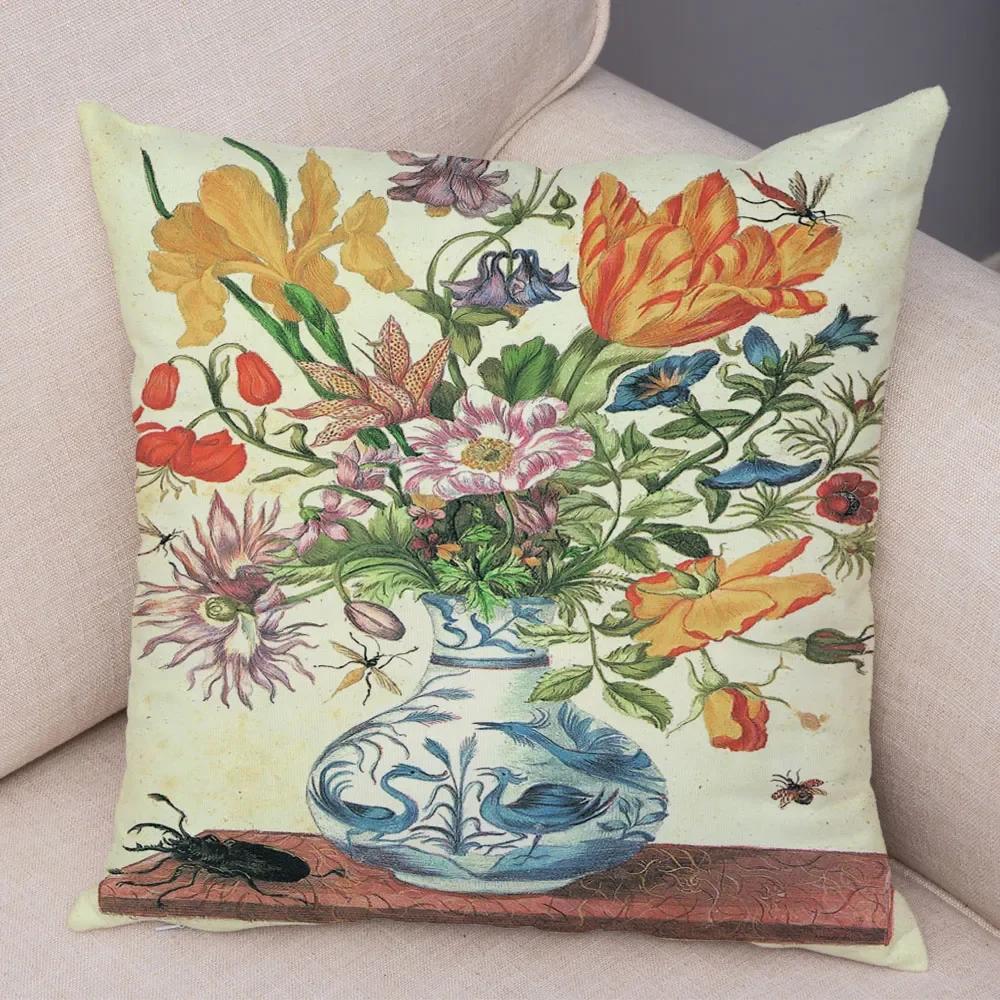 Alte Blumenpflanze Frucht Bonsai Druckmuster Dekorative Schlafzimmer Bettwäsche Wohnzimmer Arbeitszimmer Büro Sofasitz Kissenbezug