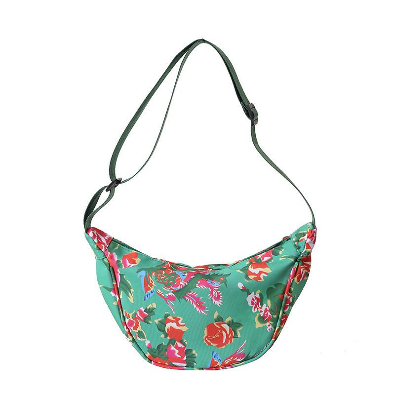 Trendy Floral Oxford Cloth Large Hobo Bag For Women Street Style In 2024
