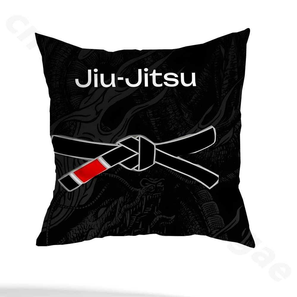 BJJ Brazilian Jiu Jitsu Pillow Case Anti-dustmite Pillowcase Invisible zipper silky short plush Sofa cushion cover