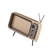 Retro TV Shaped HD Stereo   Speaker Loudspeaker for Under 6   Mobile Phone Stand White